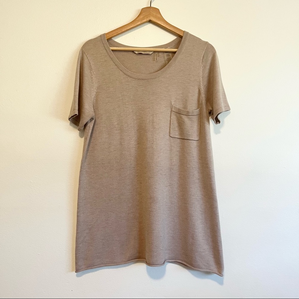 Soft Surroundings Cashmere Blend Beige Pocket Tunic Women’s Size Small